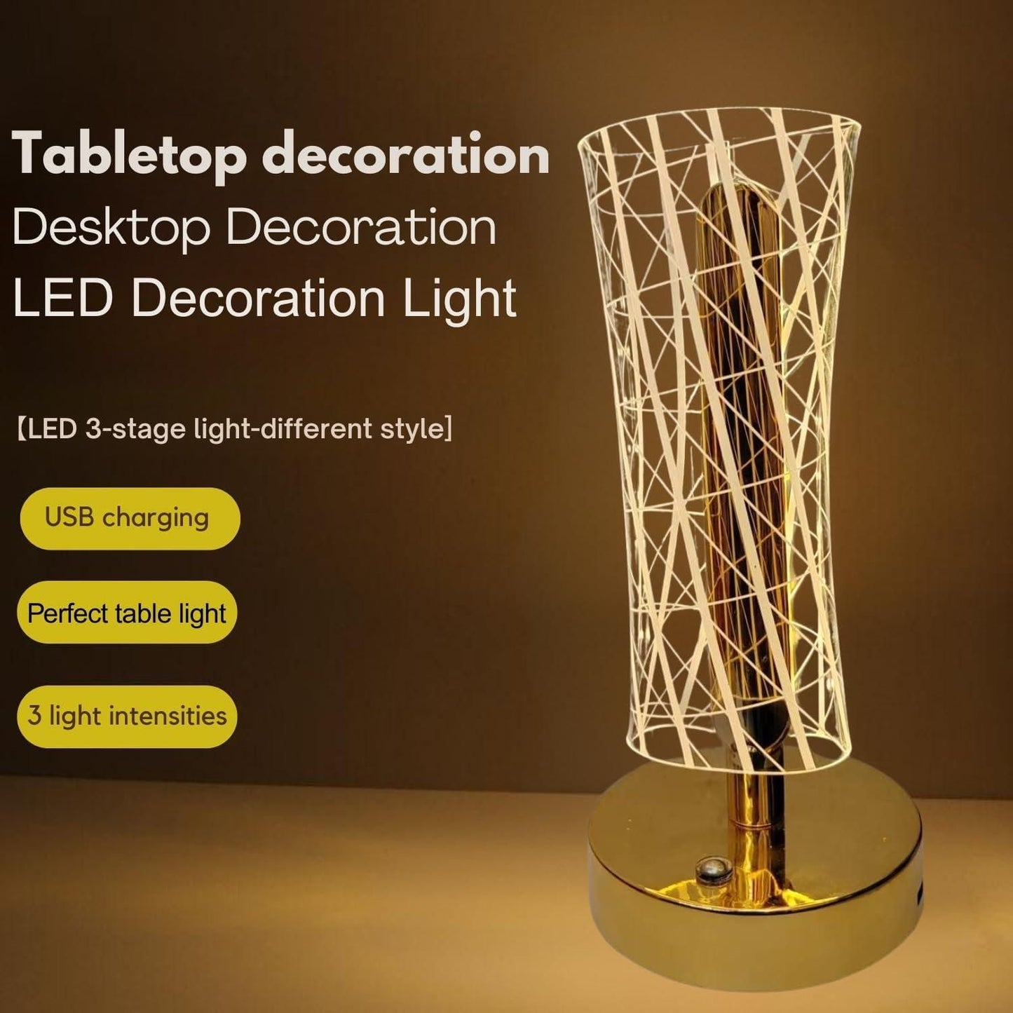 Crystal Table Lamp Ambiance 3 in 1 LED Light