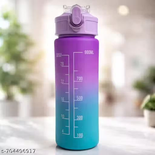 Motivational Time Marker Water Bottle 1L | BPA-Free Leak-Proof Sipper Bottle for Gym, Office, School & Travel
