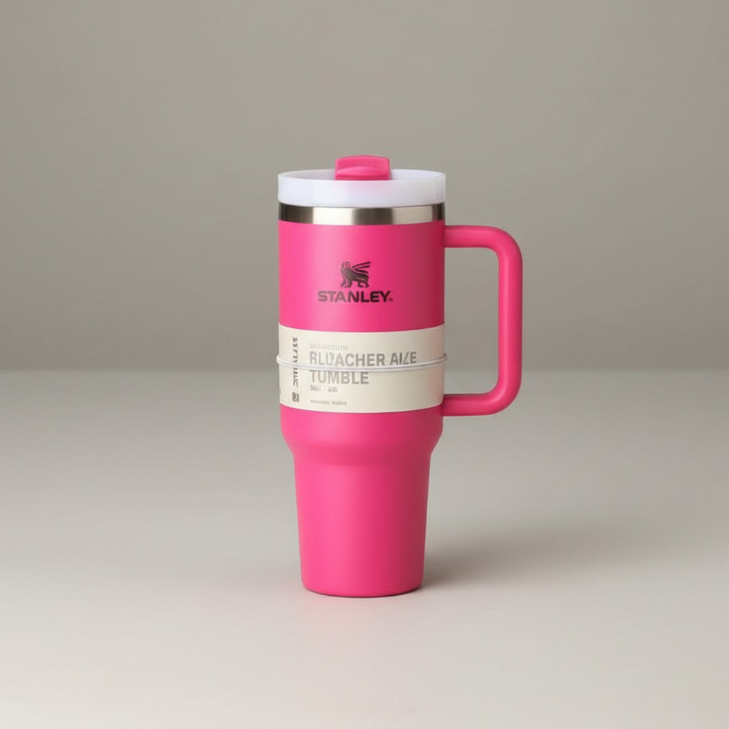 1200ml Stainless Steel Insulated Travel Tumbler with Handle & Straw Lid – Large Capacity Hot & Cold Vacuum Mug