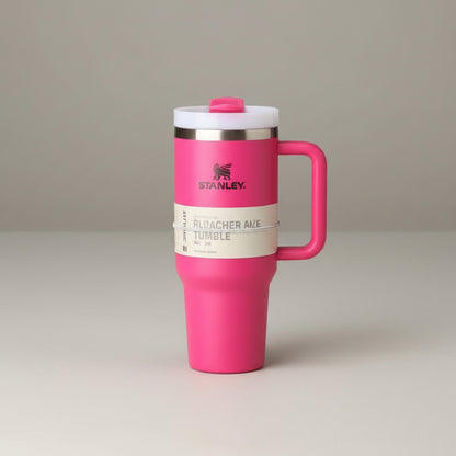 1200ml Stainless Steel Insulated Travel Tumbler with Handle & Straw Lid – Large Capacity Hot & Cold Vacuum Mug