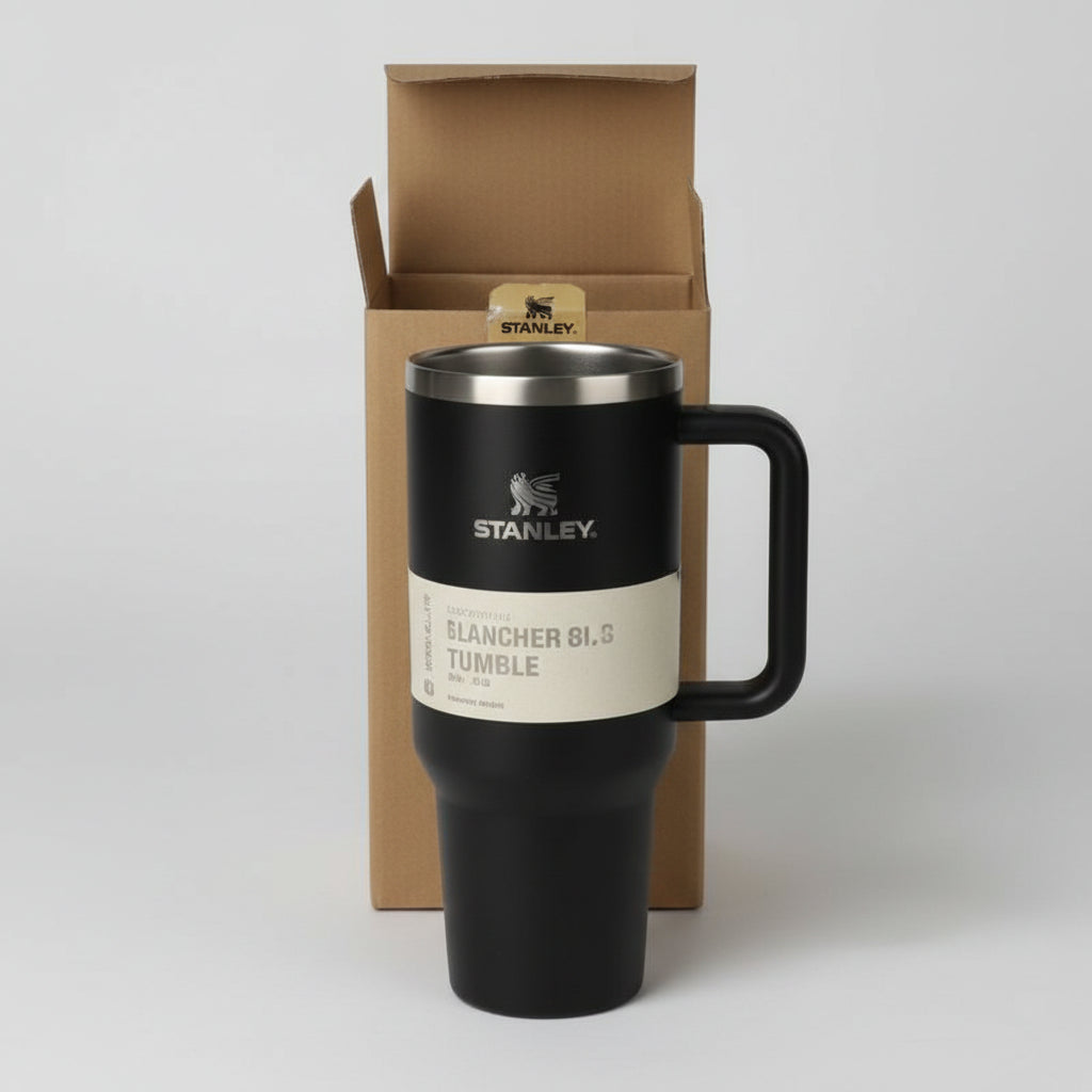 1200ml Stainless Steel Insulated Travel Tumbler with Handle & Straw Lid – Large Capacity Hot & Cold Vacuum Mug
