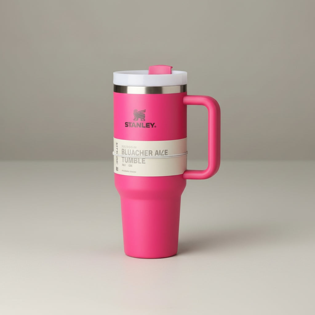 1200ml Stainless Steel Insulated Travel Tumbler with Handle & Straw Lid – Large Capacity Hot & Cold Vacuum Mug