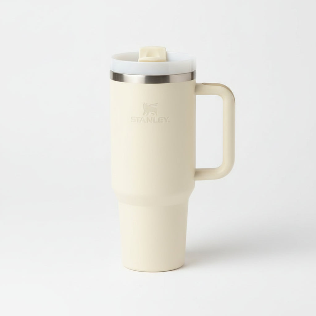 1200ml Stainless Steel Insulated Travel Tumbler with Handle & Straw Lid – Large Capacity Hot & Cold Vacuum Mug