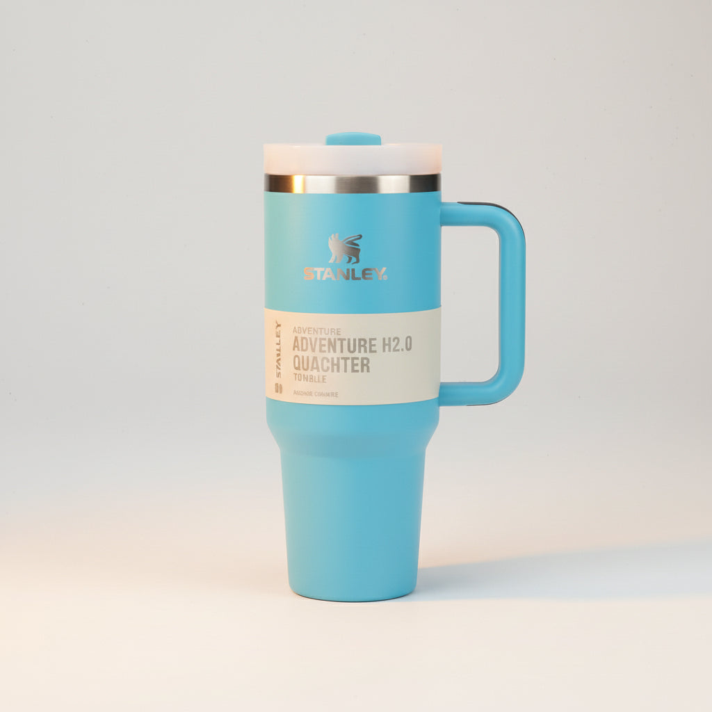 1200ml Stainless Steel Insulated Travel Tumbler with Handle & Straw Lid – Large Capacity Hot & Cold Vacuum Mug