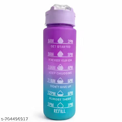 Motivational Time Marker Water Bottle 1L | BPA-Free Leak-Proof Sipper Bottle for Gym, Office, School & Travel