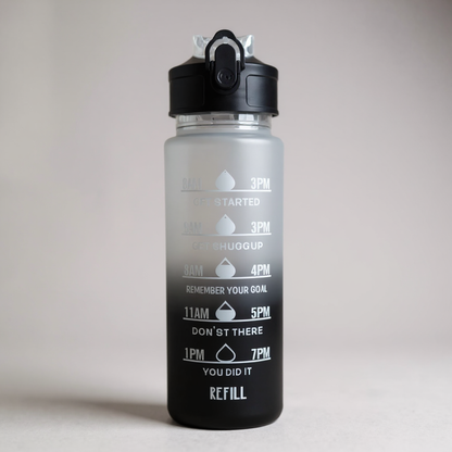 Motivational Time Marker Water Bottle 1L | BPA-Free Leak-Proof Sipper Bottle for Gym, Office, School & Travel