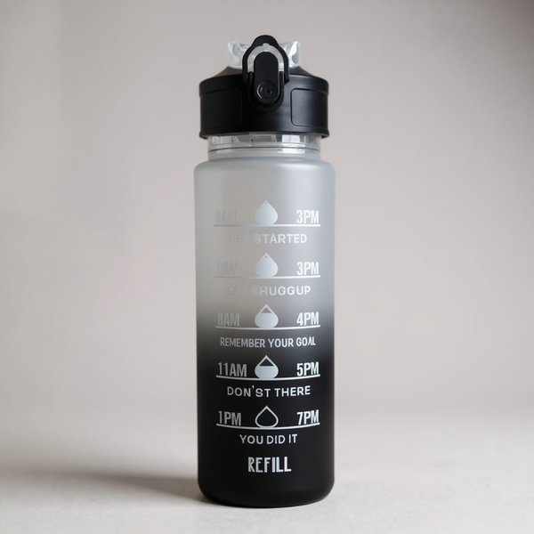 Motivational Time Marker Water Bottle 1L | BPA-Free Leak-Proof Sipper Bottle for Gym, Office, School & Travel