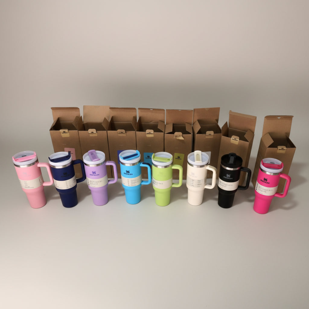 1200ml Stainless Steel Insulated Travel Tumbler with Handle & Straw Lid – Large Capacity Hot & Cold Vacuum Mug
